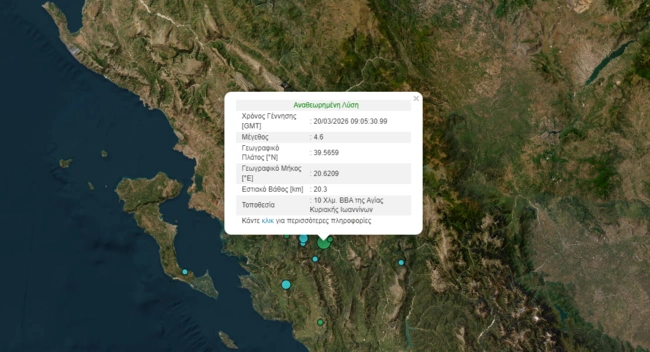 Σεισμός στα Ιωάννινα