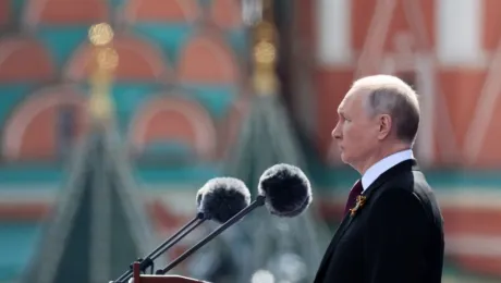 Ο πρόεδρος της Ρωσίας, Βλαντίμιρ Πούτιν, κατά την Ημέρα της Νίκης