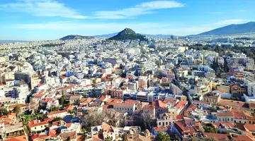 Το κέντρο της Αθήνας με φόντο τον Λυκαβηττό